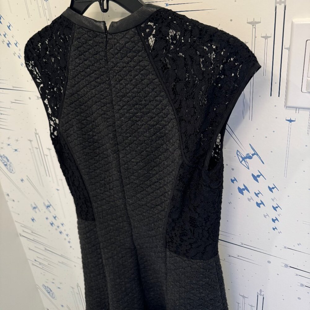 Rebecca Taylor Black Cap-Sleeve, Textured Dress - Picture 6 of 8